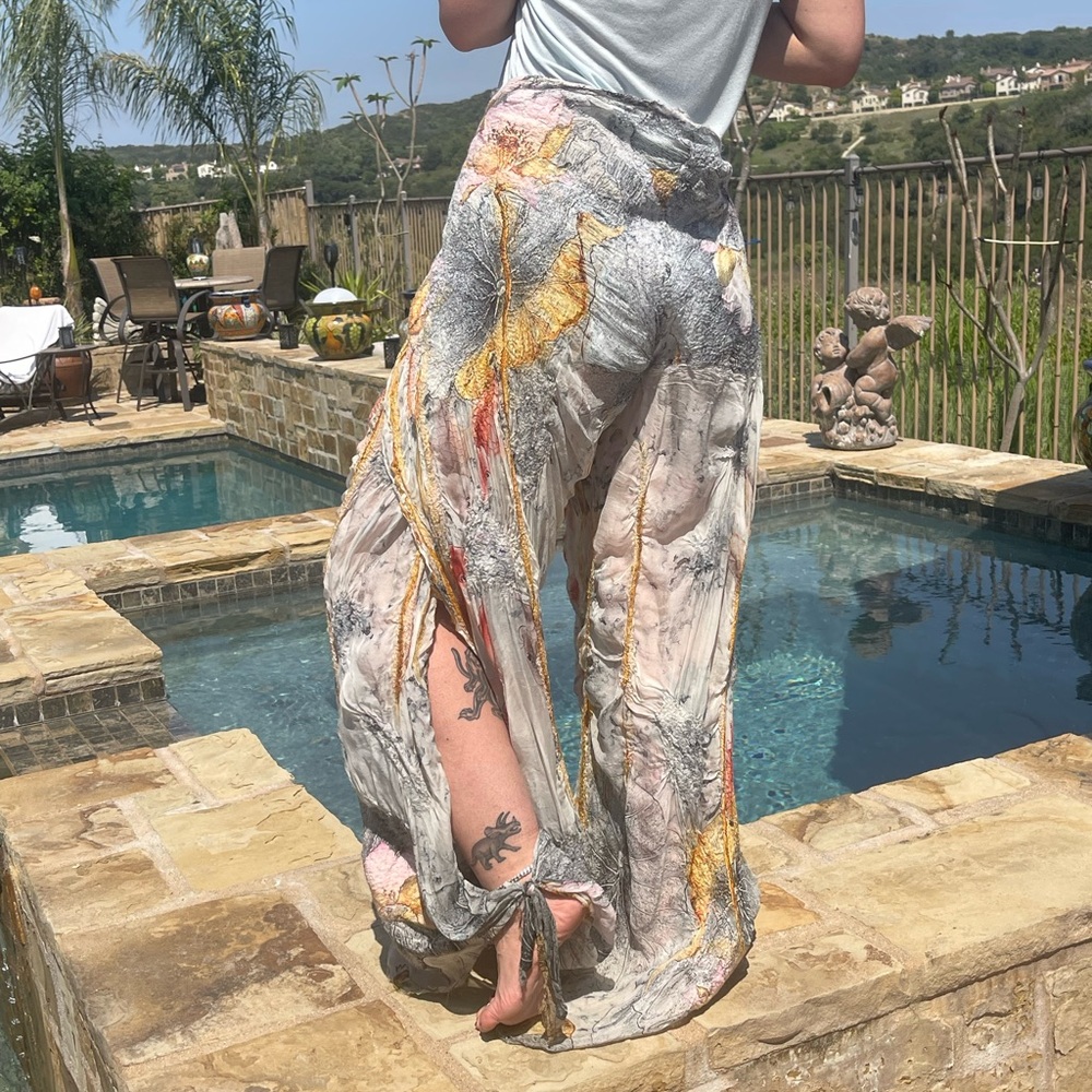 Handmade felted, Silk wrap pants - Picture 2 of 10
